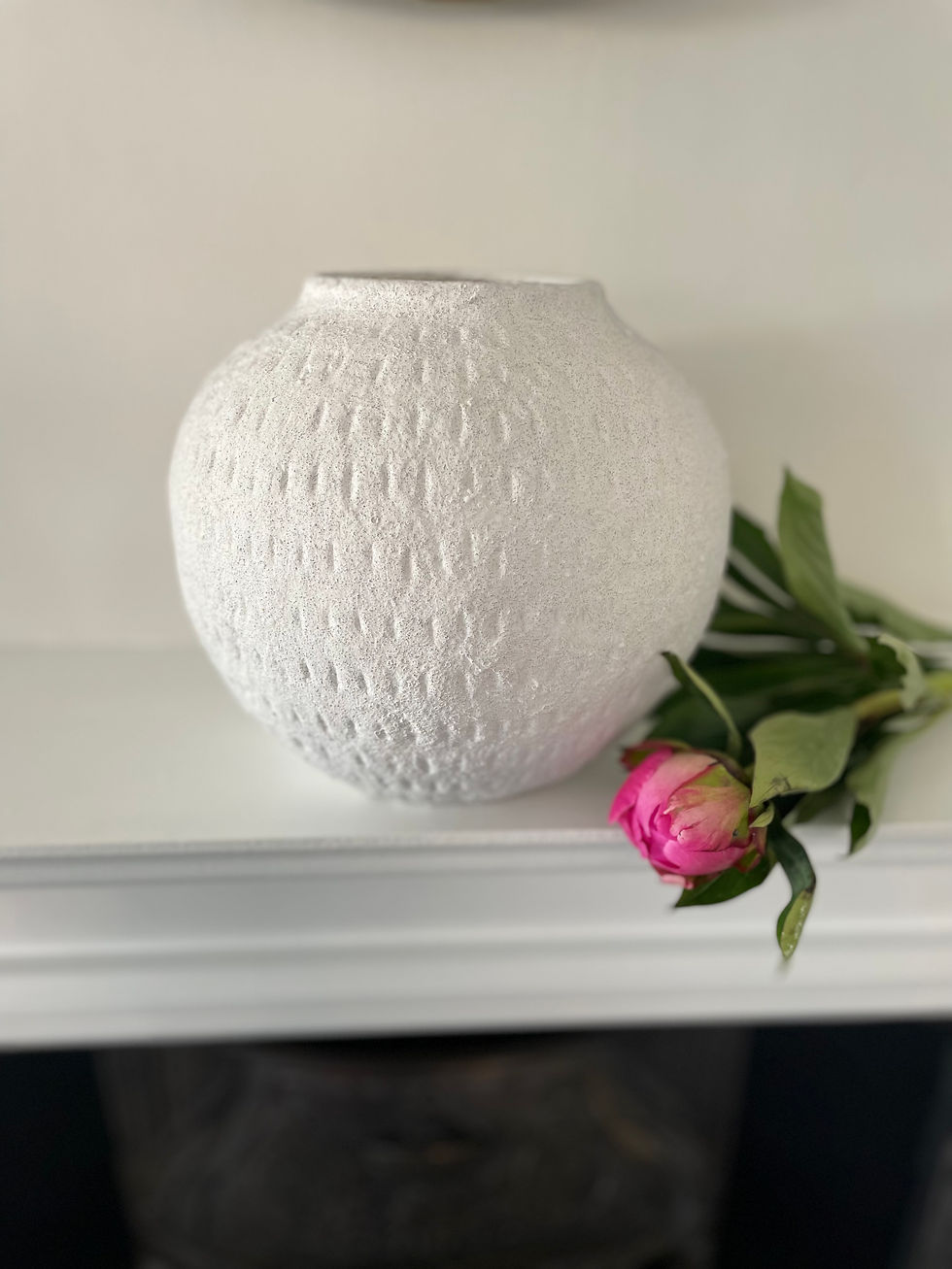 Thumbnail: Sculptured Matte White  Vase 
