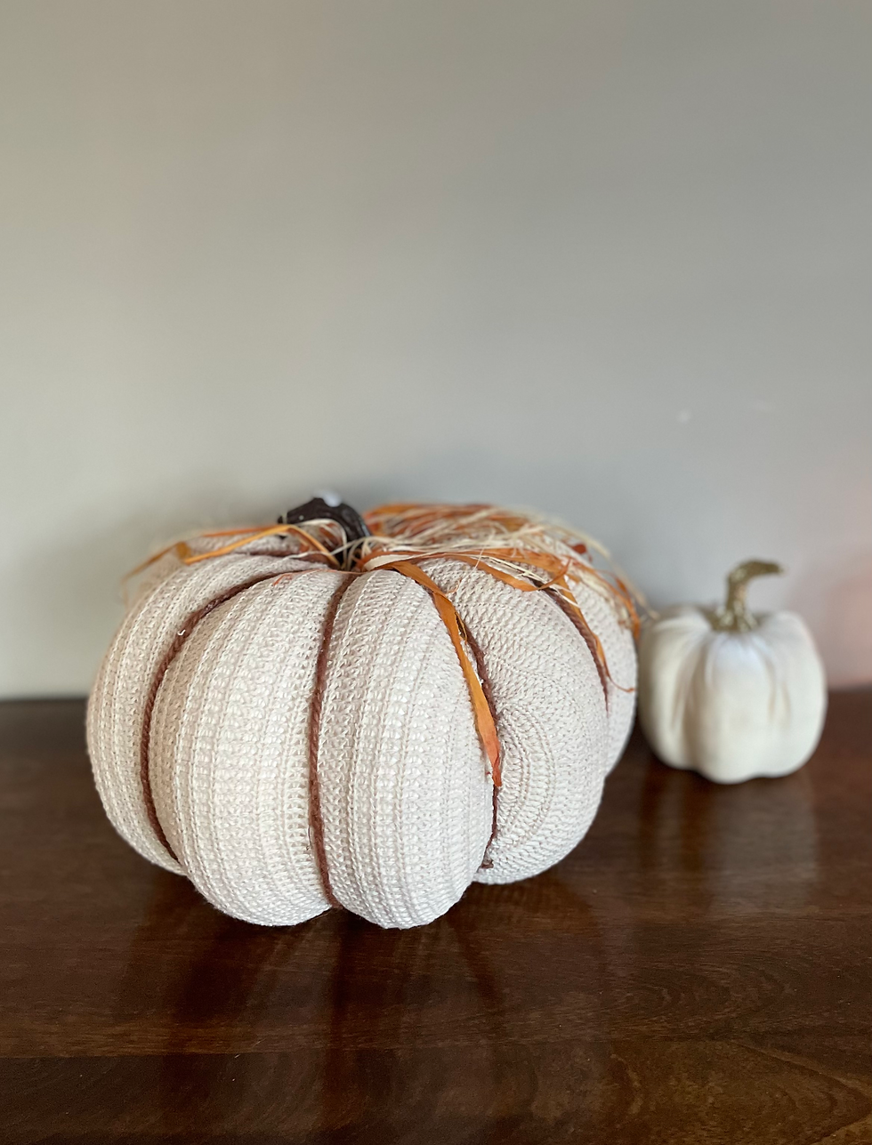 Thumbnail: Supersize White Knitted Pumpkin Decoration