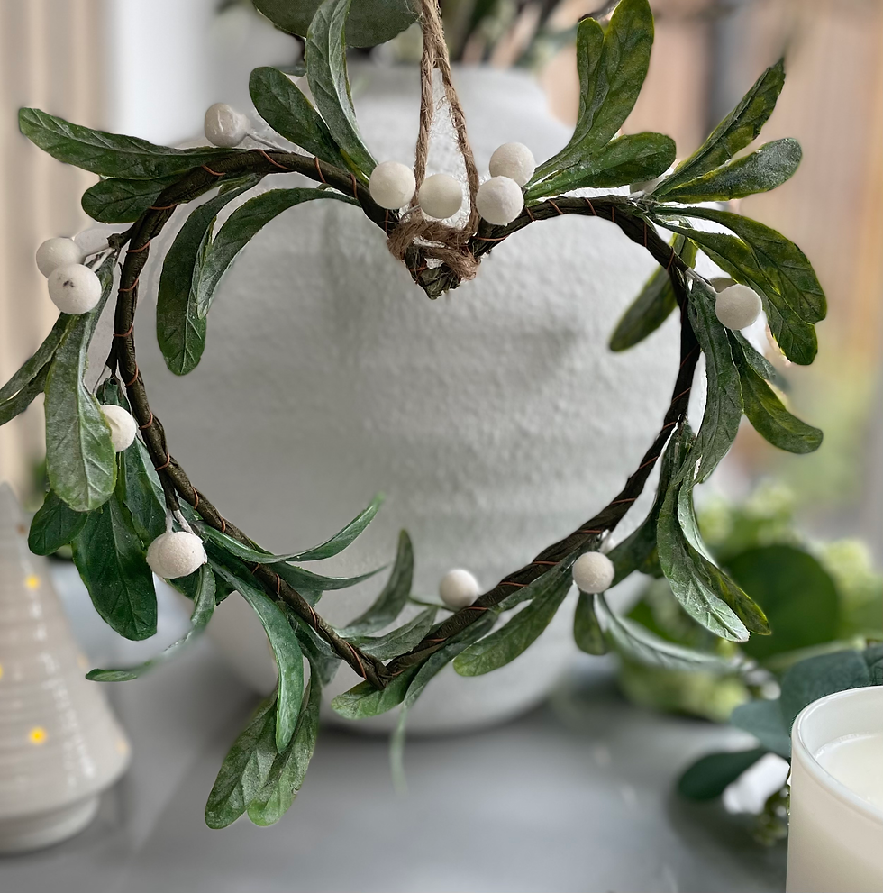 Thumbnail: Hanging Mistletoe Heart Decoration