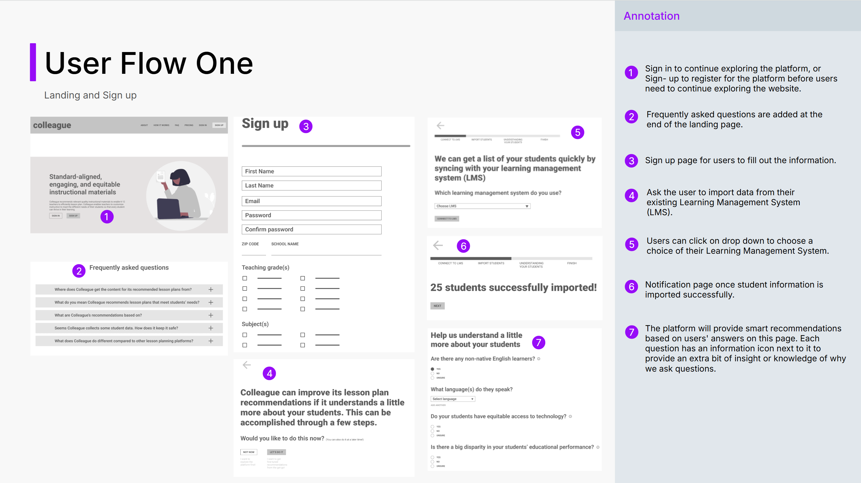 Medium-fidelity usability test screen
