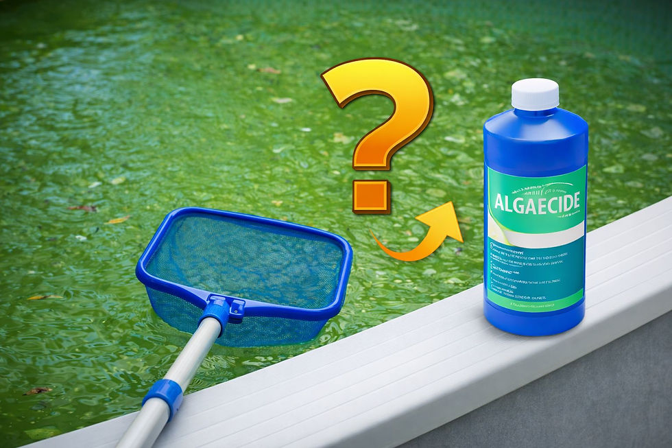 green above-ground pool water caused by algae