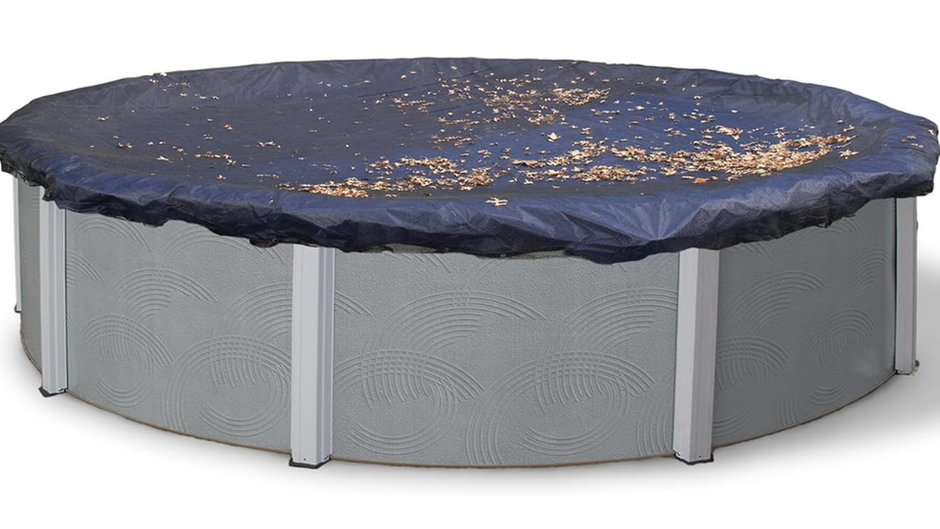 Blue Wave Leaf Net Pool Cover for round above ground pools