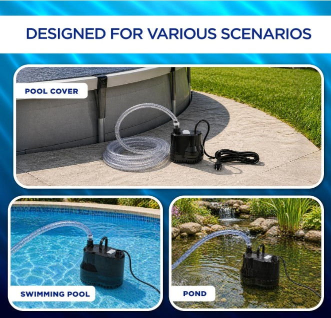 FibroPool pool cover pump for pool covers, swimming pools, and ponds