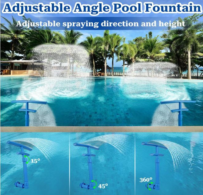TAOQQI solar pool fountain with adjustable spray direction and height