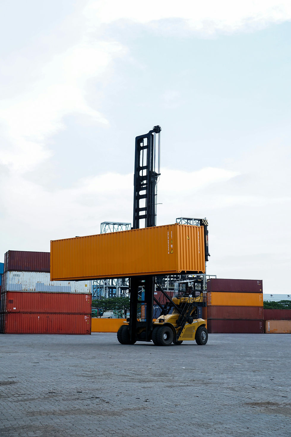 forklift in pier