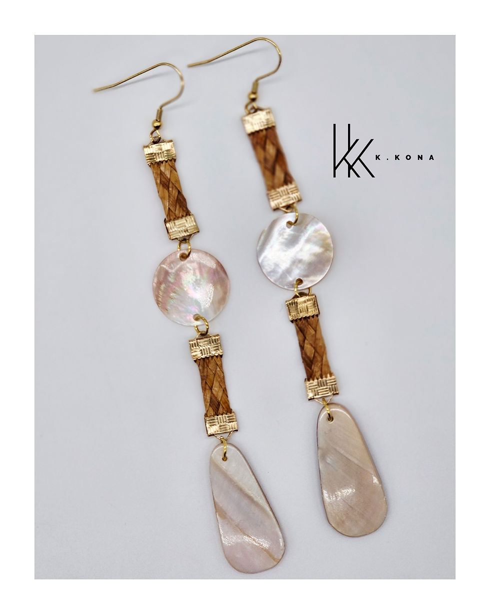Thumbnail: Cedar earrings with mother of pearl shells
