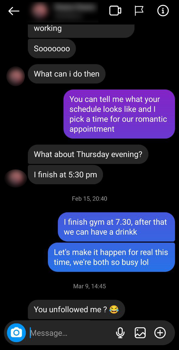 Girl stringing guy along