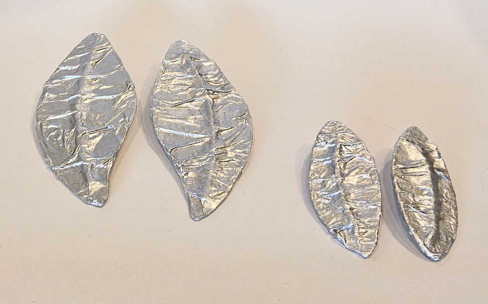 Thumbnail: Brinco Folha Grande Prata Papier Mache