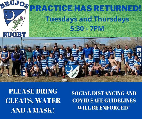 Brujos Practice Location Changed! Will Practice at Phil Chacon on Thursday April 29th.