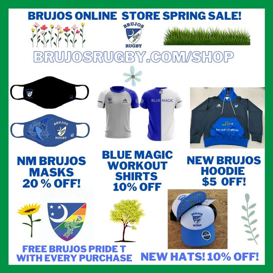 NM Brujos Spring Merchandise Sale! Brujos Practice Continues, AYRU Spring Friendlies Every Saturday