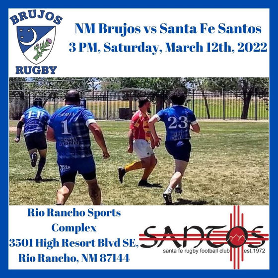 NM Brujos to host SF Santos in Rio Rancho this Saturday at 3 PM to cap full day of west side rugby.