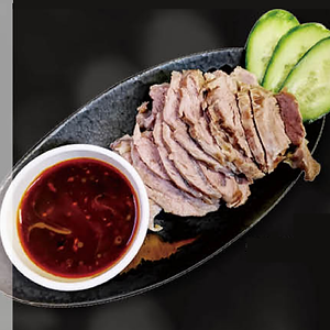 Poached soy beef slice w/ homemade sauce