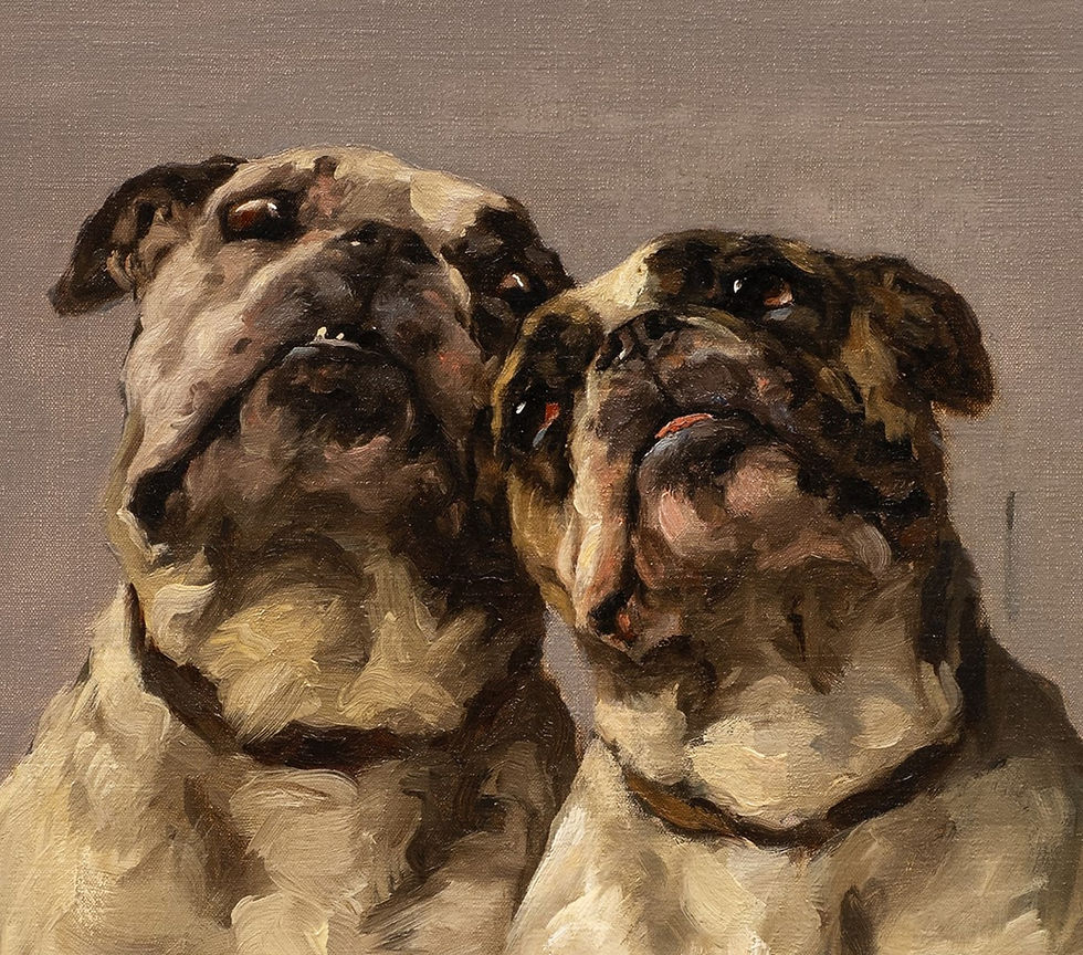 Thumbnail: Dog Portrait "Two Bulldogs-Best of Friends" Maud Earl (English, 1863-1943)