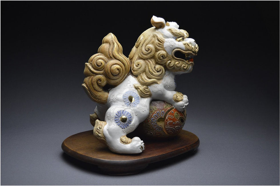 縮圖：Pair of Japanese Buddhist, Meiji Period Foo-Dogs from the Satsuma Kilns, 19th C.