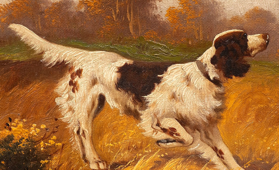 縮圖：Hunting Dog at the Ready (L) Louis Lartigau (French, 19th/20th)