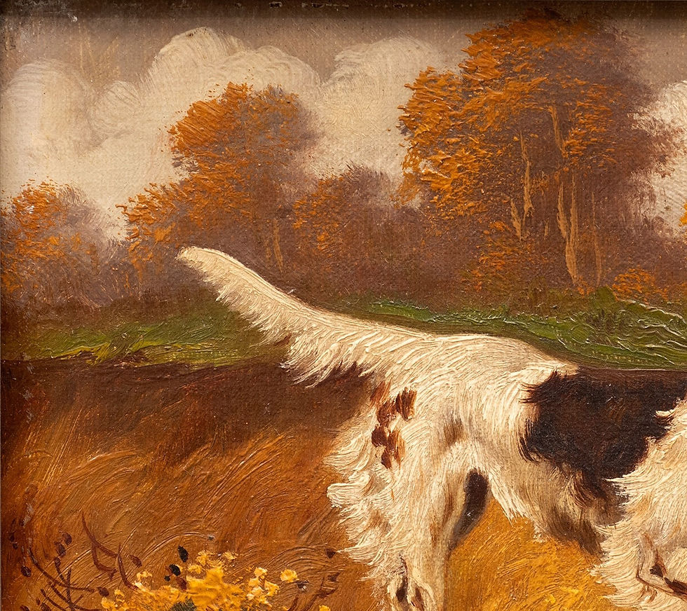Miniatura: Hunting Dog at the Ready (L) Louis Lartigau (French, 19th/20th)
