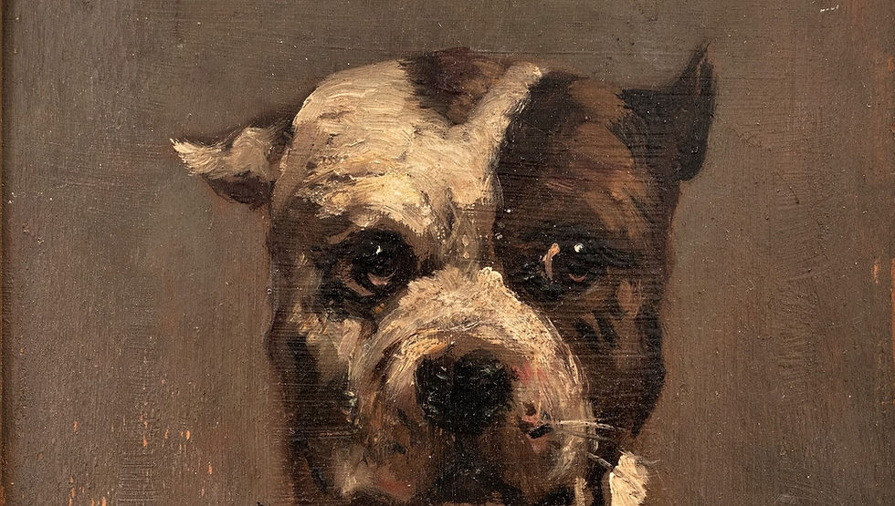 Miniaturbild: Dog Painting of "Tom" a Terrier, by Louis Léger Chardin (1833-1918)
