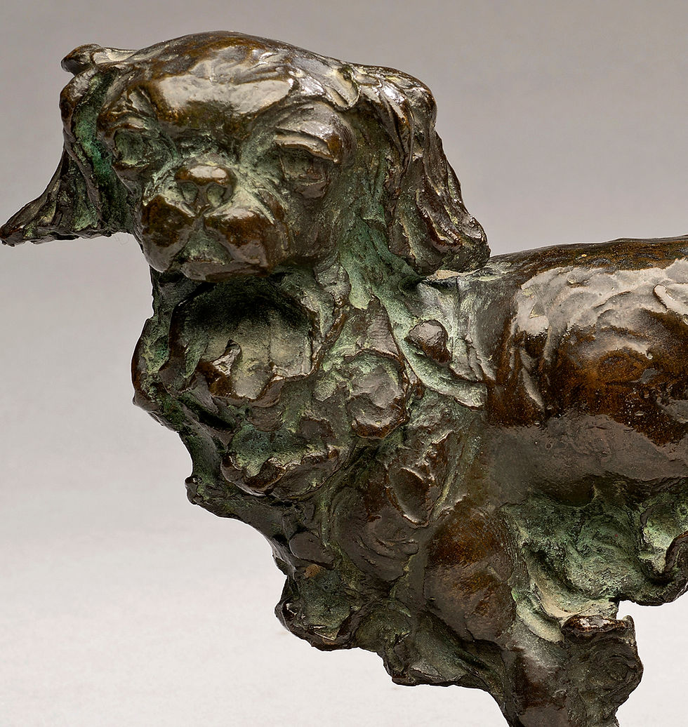 Thumbnail: "Thigley" Bronze Dog Portrait of a Cavalier King Charles circa 1905