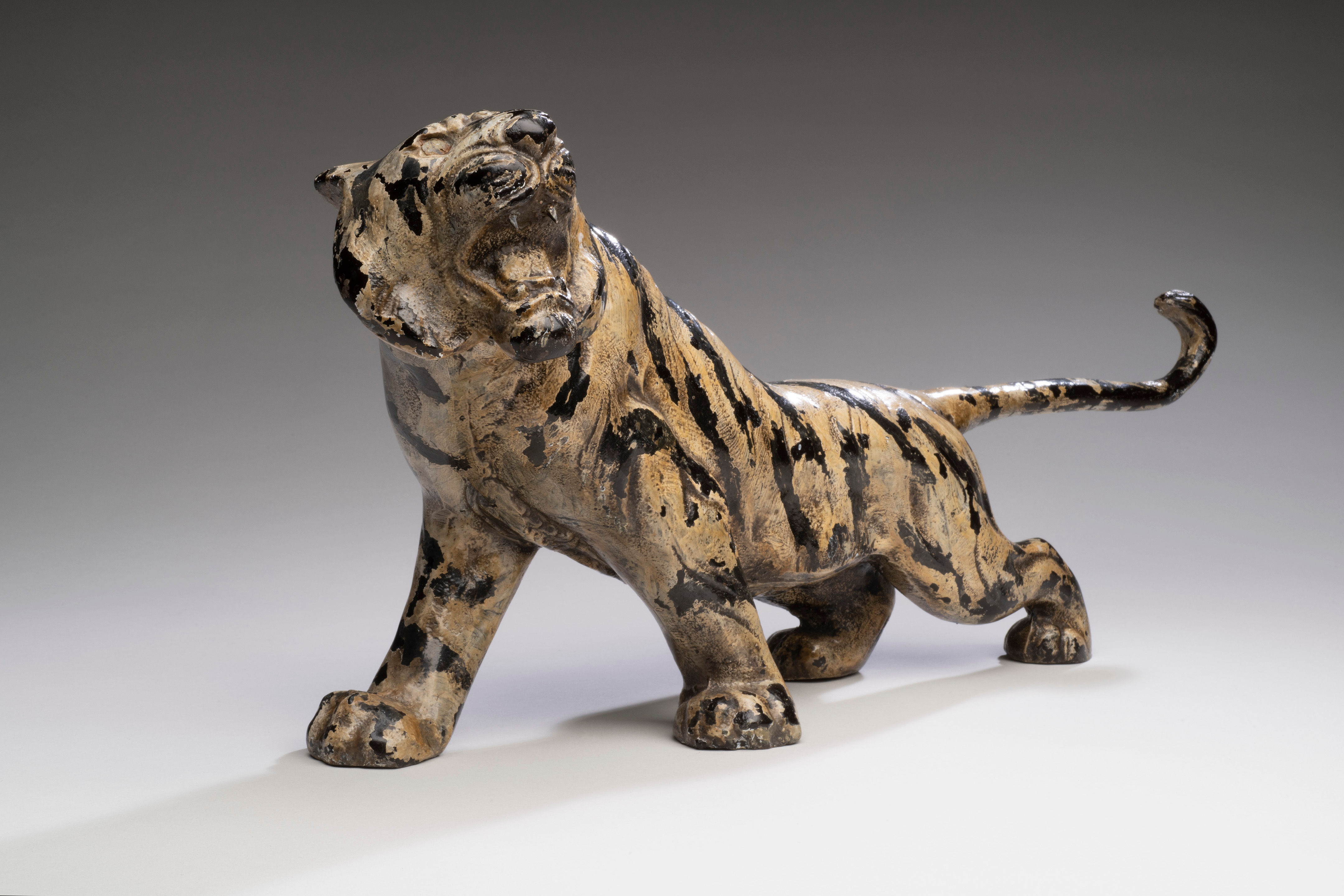 Painted Cast-Metal Tiger circa 1900