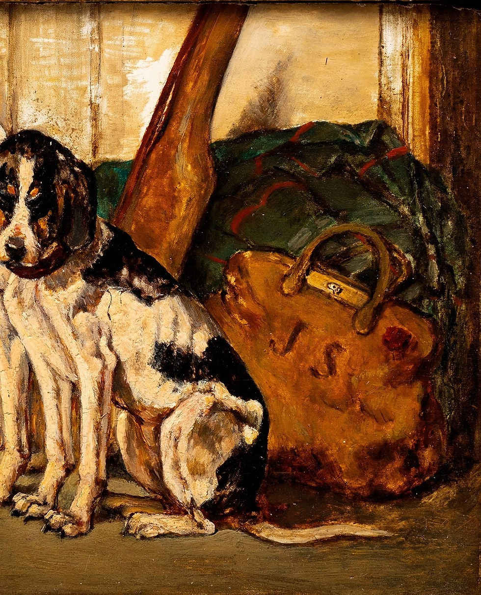 縮圖：Pair of Hunting Dogs at Rest; artist unknown, French, Mid-19th century