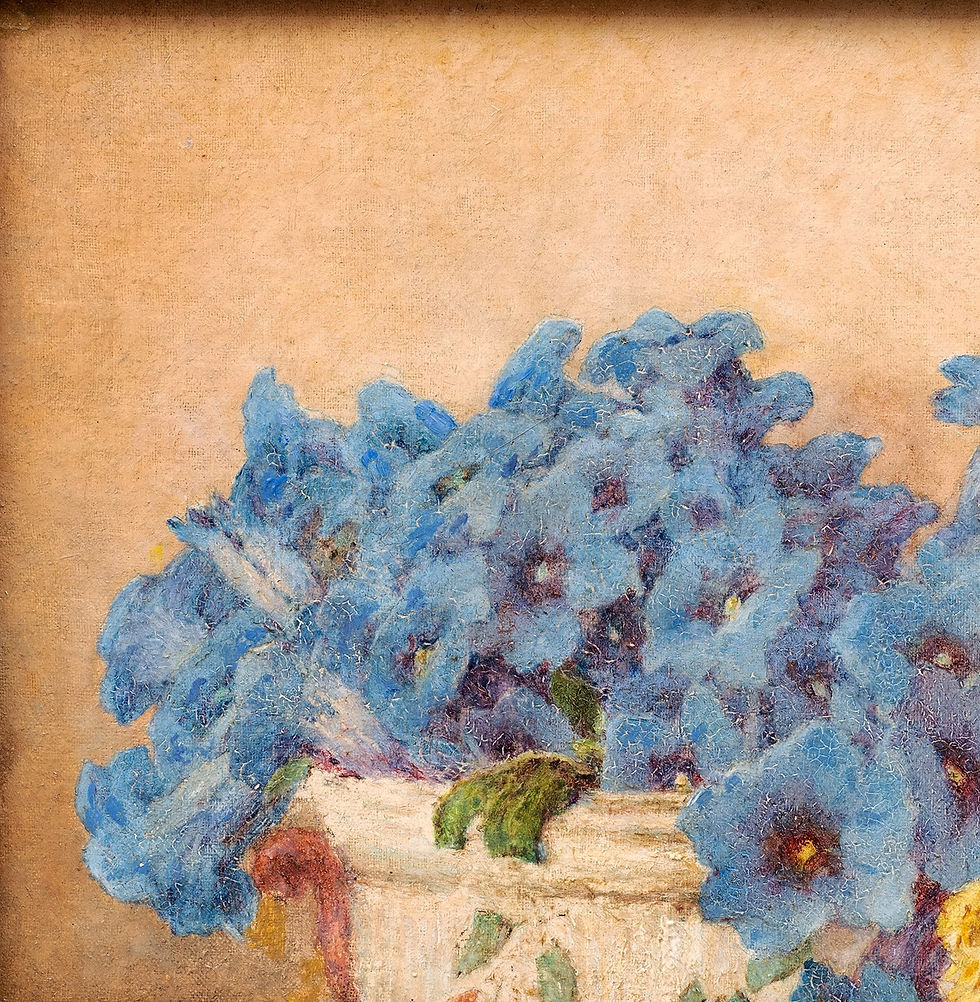 Miniaturbild: "Composition with Blue Gentians and Chrysanthemums" Jean Fournet (French 1878-?)