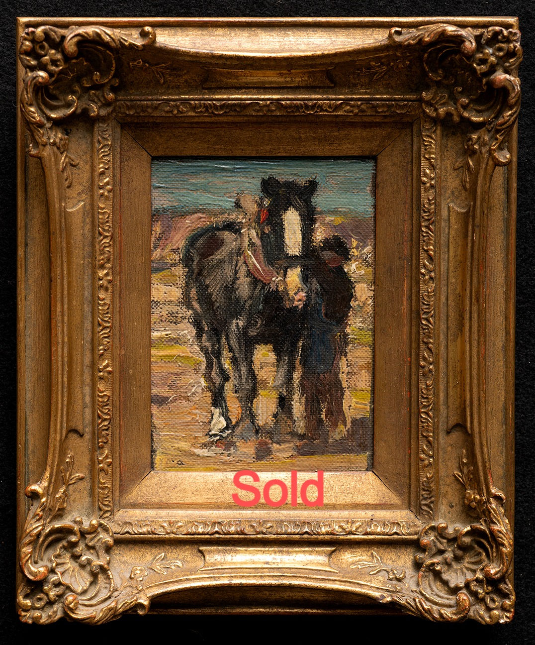 "Horse Harnessed by the Farmer" Julius Paul Junghanns (Austrian, 1876-1953)