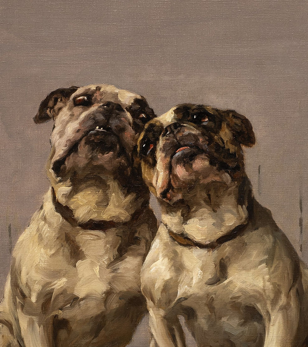 Thumbnail: Dog Portrait "Two Bulldogs-Best of Friends" Maud Earl (English, 1863-1943)