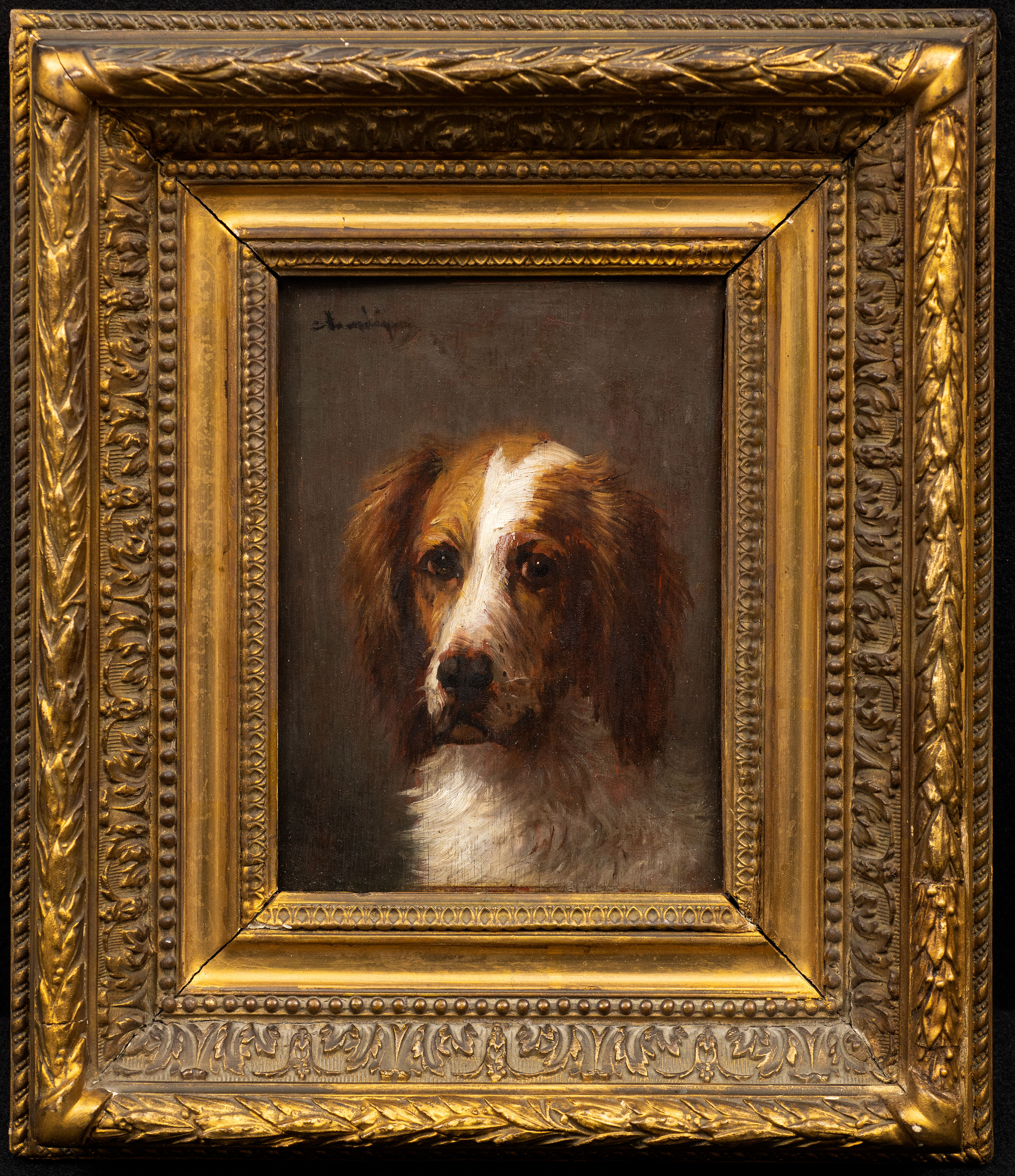 Dog Portrait of a Hunting Dog by Jules Chardigny (1849-1892) circa 1870s
