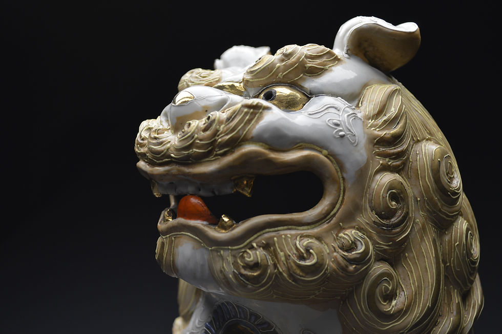 縮圖：Pair of Japanese Buddhist, Meiji Period Foo-Dogs from the Satsuma Kilns, 19th C.