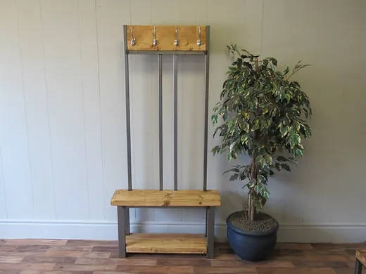Coat stand narrow hallway coat rack 4 Satin nickel hooks Coat stand narrow hallway coat rack 4 Satin nickel hooks