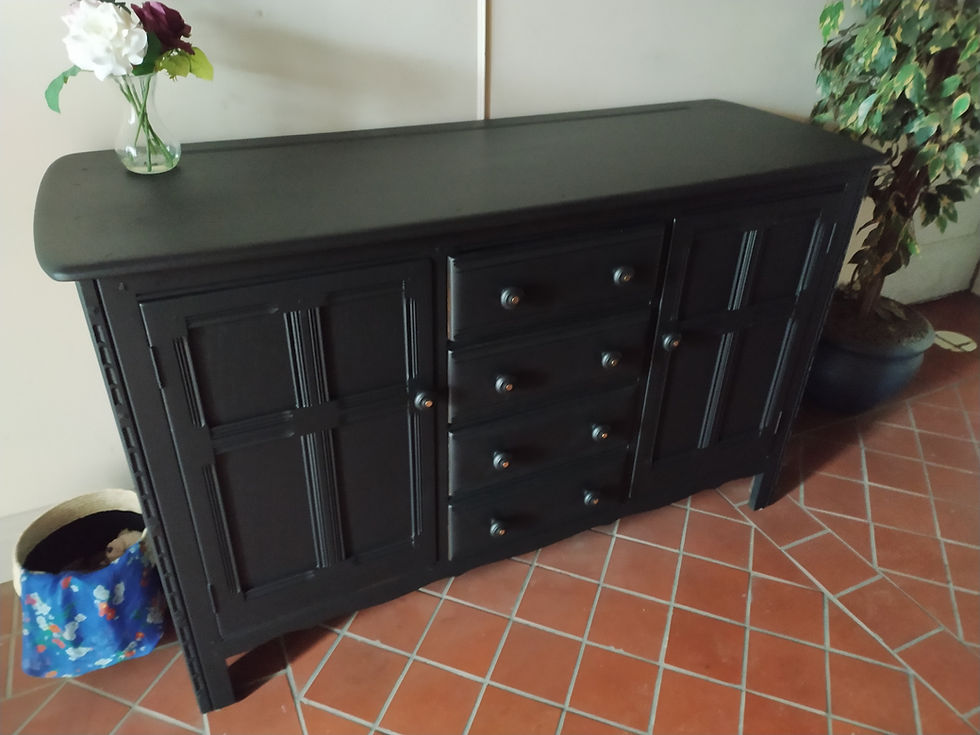 Thumbnail: 879: Ercol vintage sideboard with centre drawers