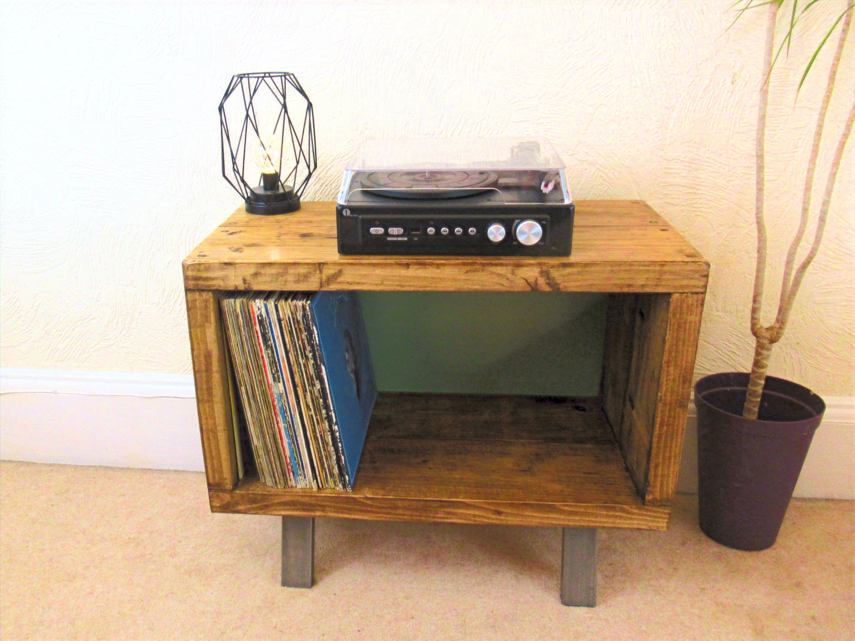 578 Vinyl record storage enclosed back, LP storage, tv stand