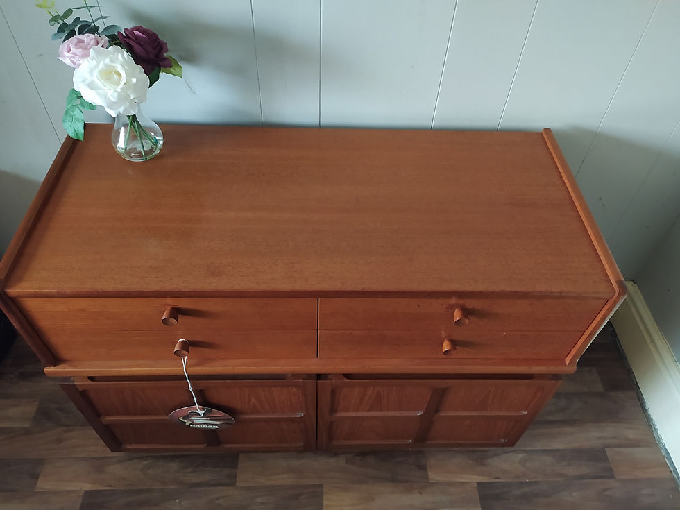 Thumbnail: Nathan vintage sideboard with four drawers original condition