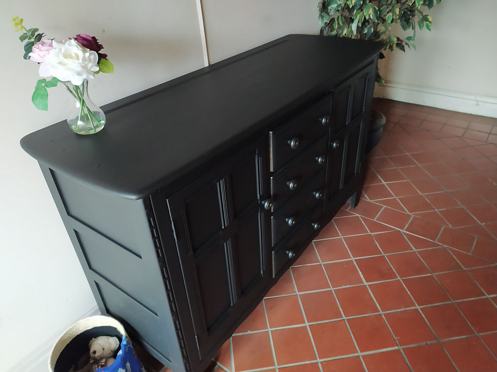Thumbnail: 879: Ercol vintage sideboard with centre drawers