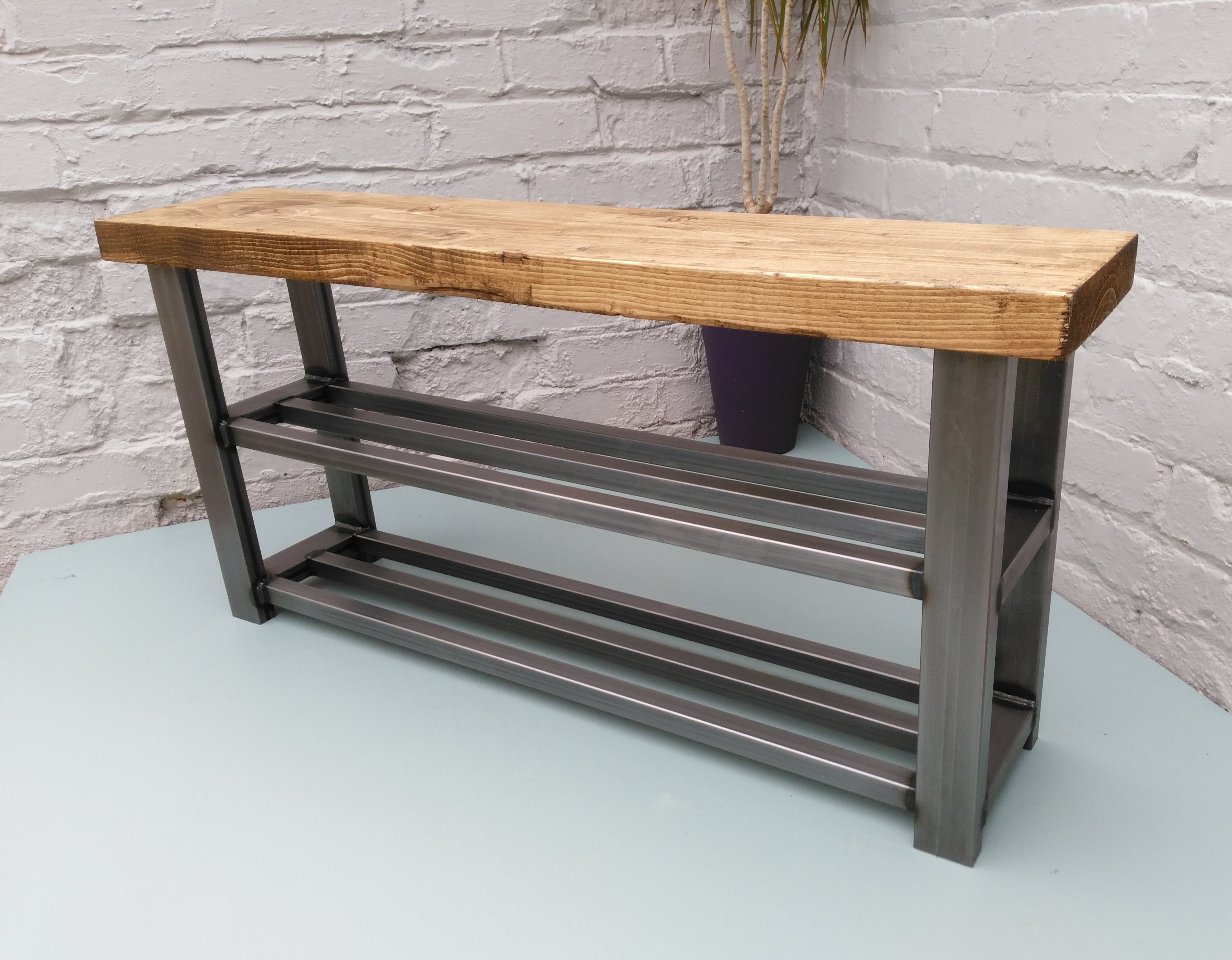 279 Hallway Bench With Two Shelf Shoe Rack To Base