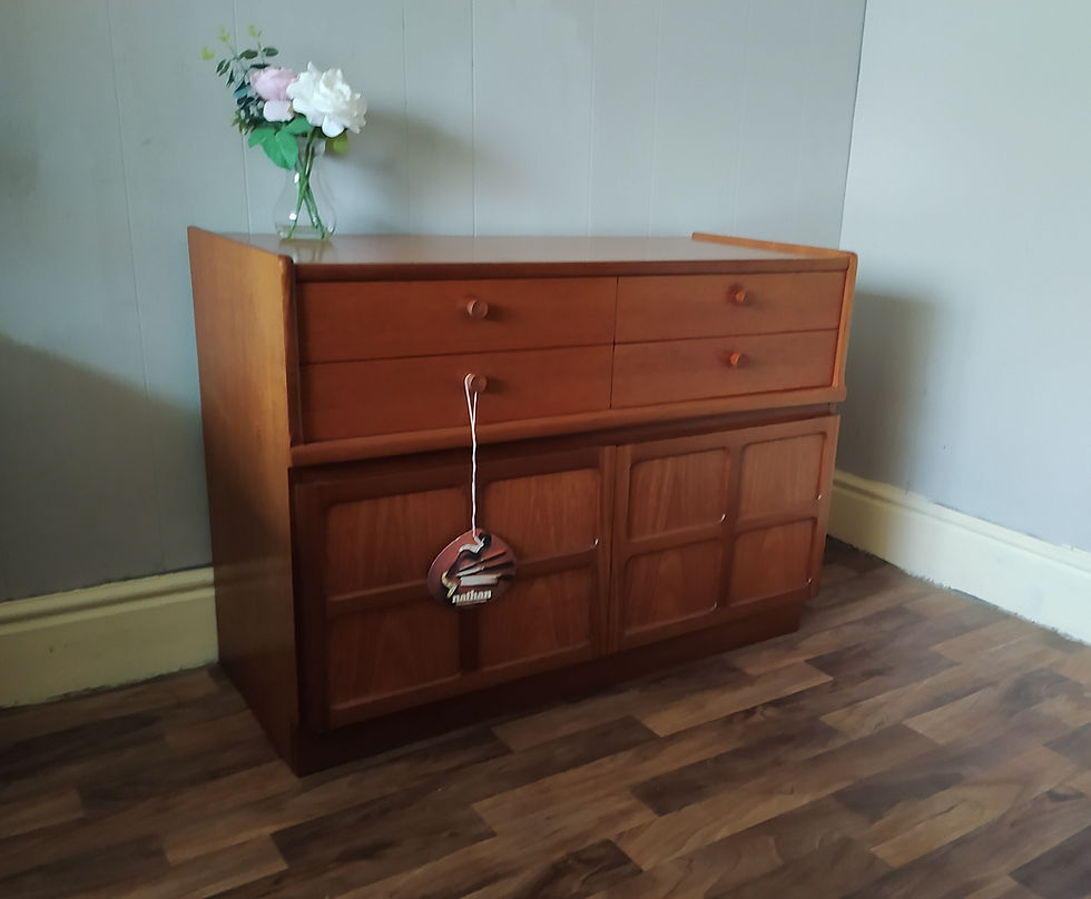 Thumbnail: Nathan vintage sideboard with four drawers original condition