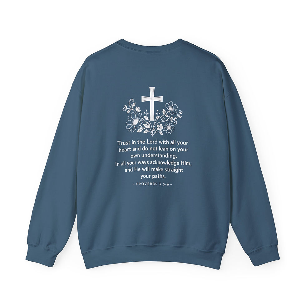 Thumbnail: Faith Cross Floral Sweatshirt — Proverbs 3:5 Inspirational Crewneck