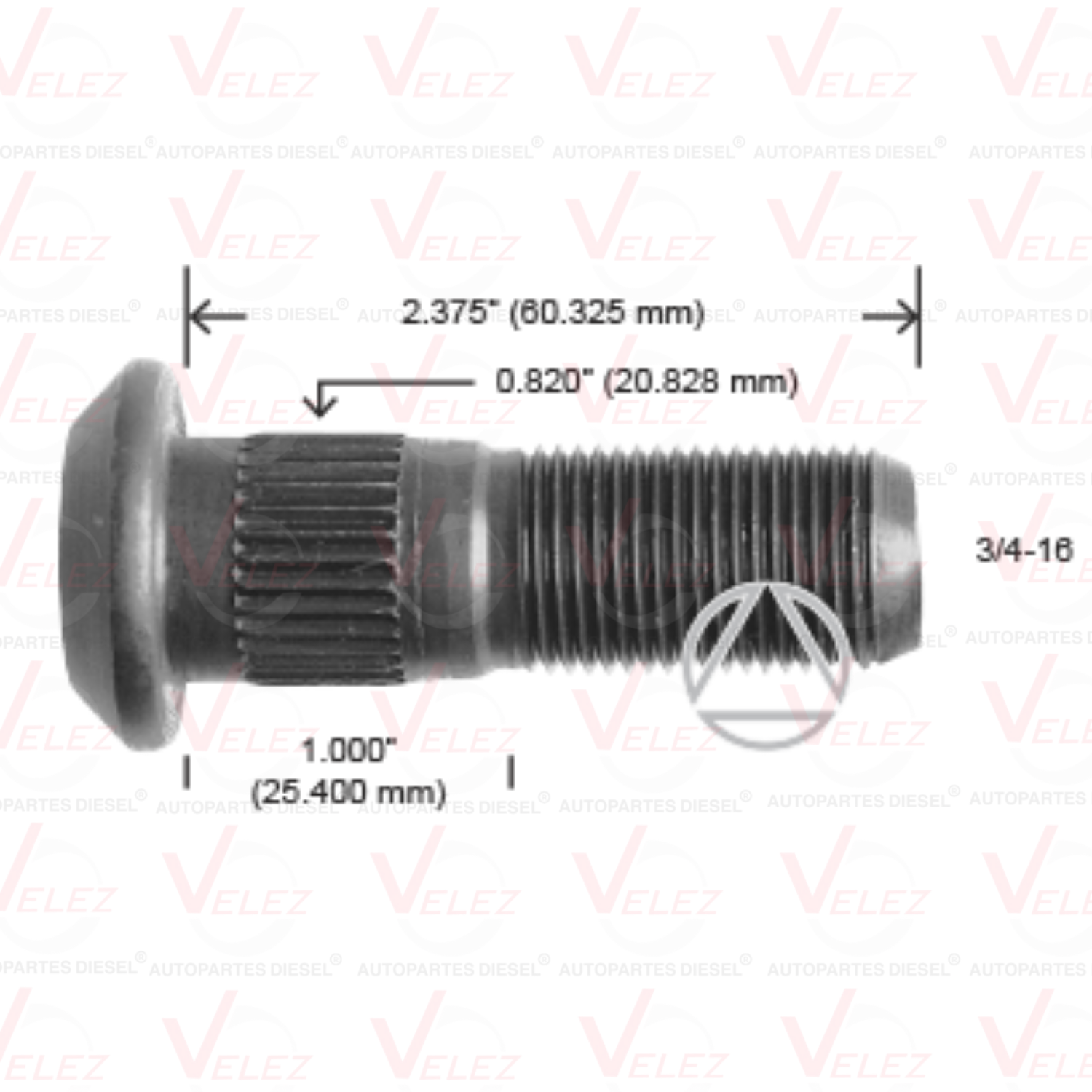 3016L / Birlo izquierdo 2.375" Ø .82" Ford F-500 y F-600