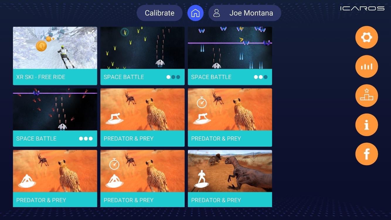 Icaros games on tablet or smartphone via Icaros app on android or Iphone