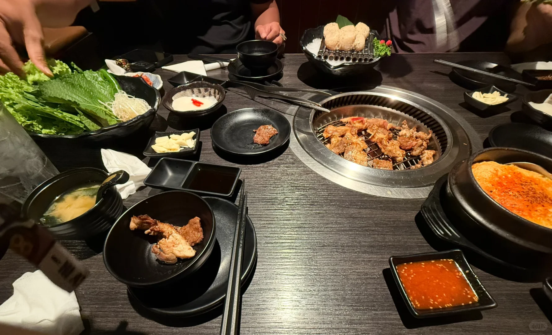 Food at the Japanese barbecue meal in Thảo Điền.