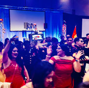 young US marines dancing at the USMC yearly ball.