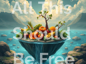 flat earth with fruits and vegetables