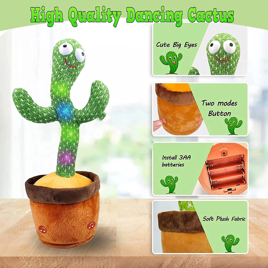 Miniatura: Dancing Cactus Plush Toy Doll Electronic Recording Shake With Song Funny Gift US