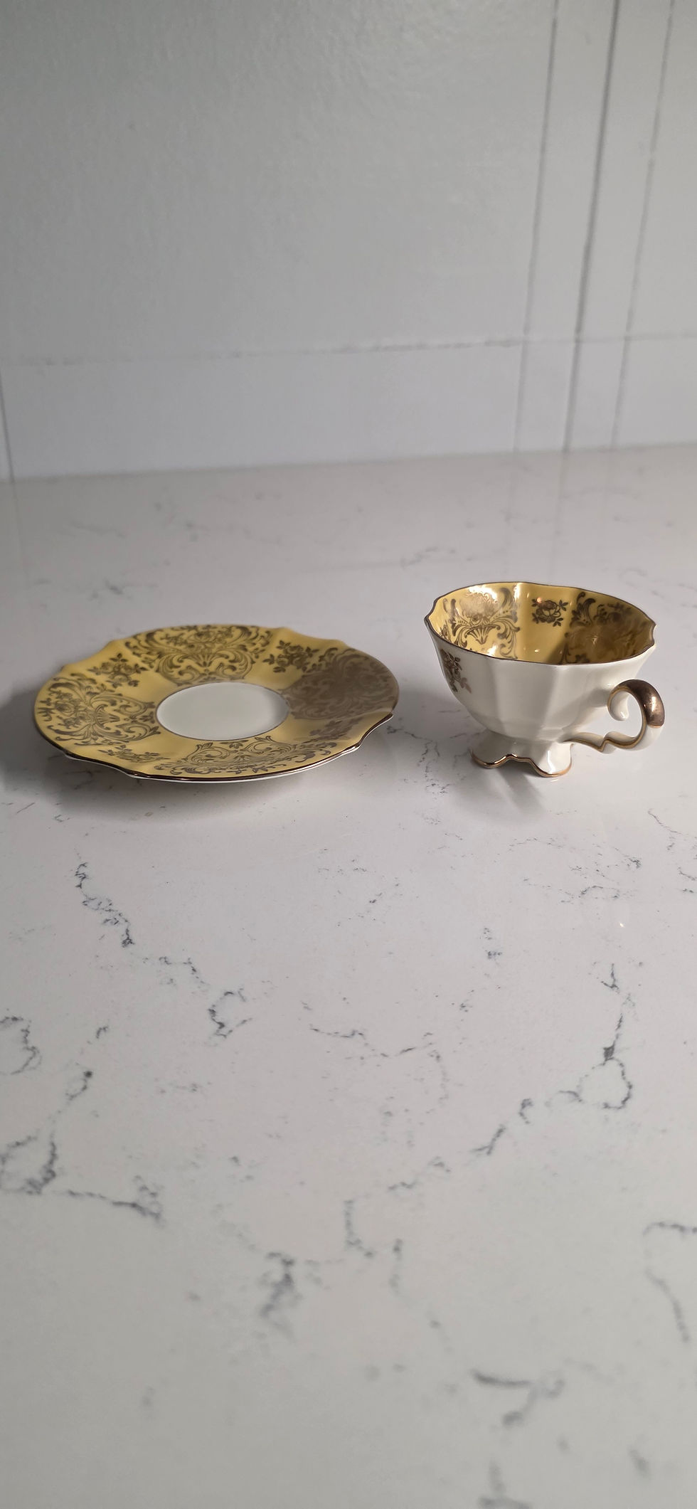 Thumbnail: Vintage Alka Kunst Bavaria Yellow Espresso Cup & Saucer – 1960s German Porcelain