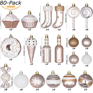 Fun Assort Christmas Ornaments candy stockings lollipops