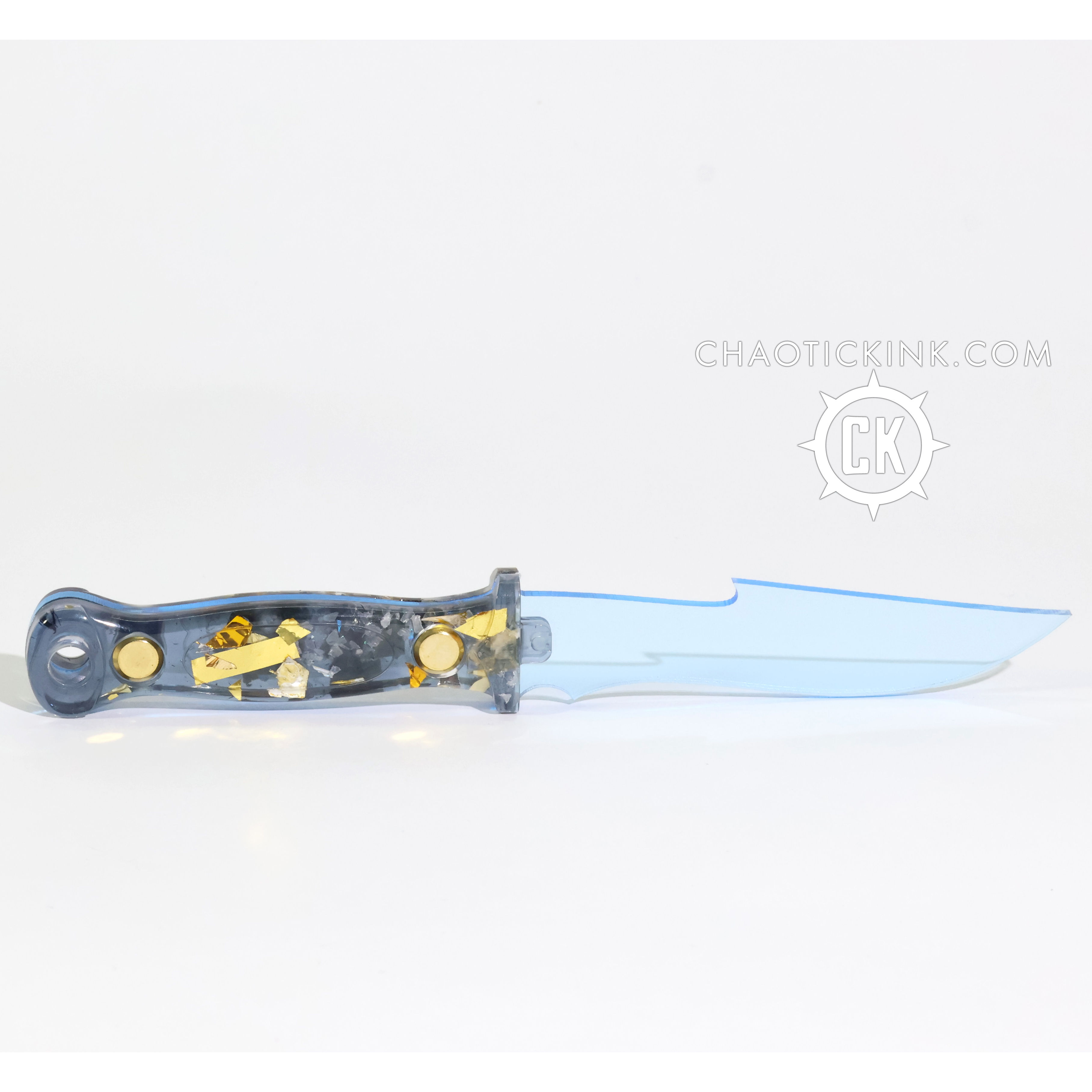 Blue & Gold Heretic Acrylic Knife