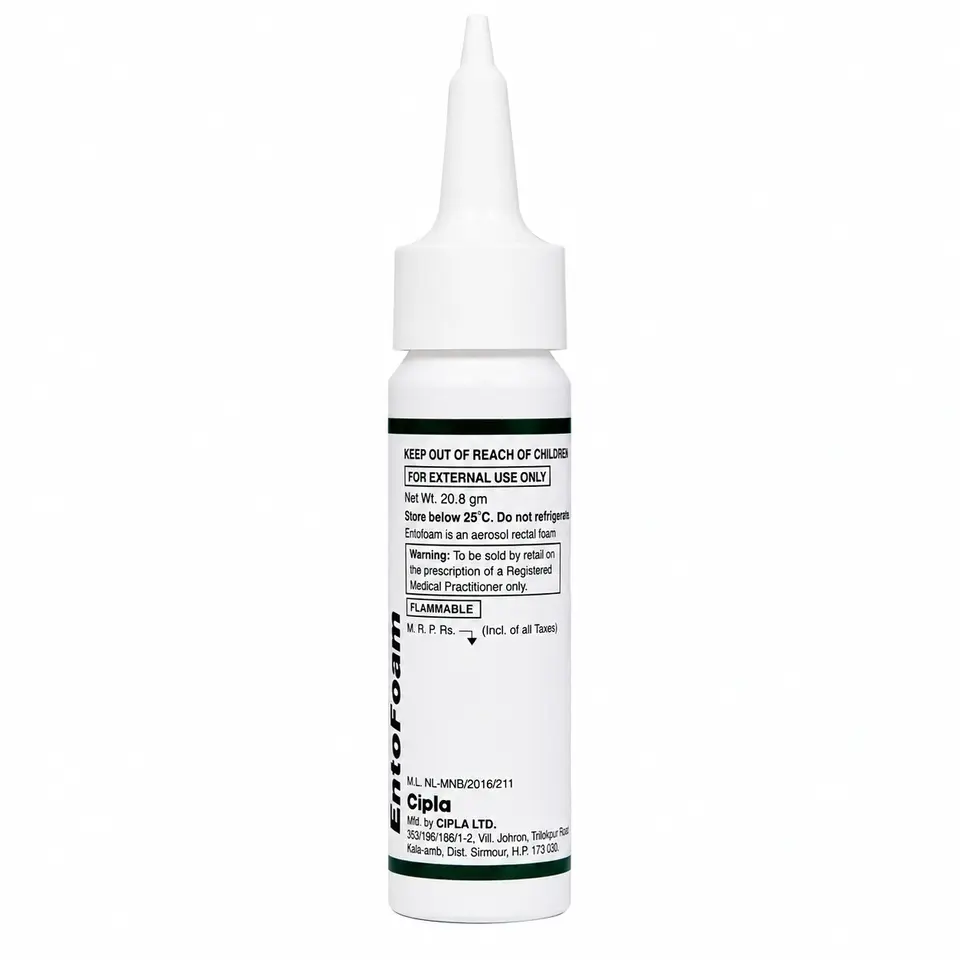 Entofoam Enema 20.8gm back aerosol canister image