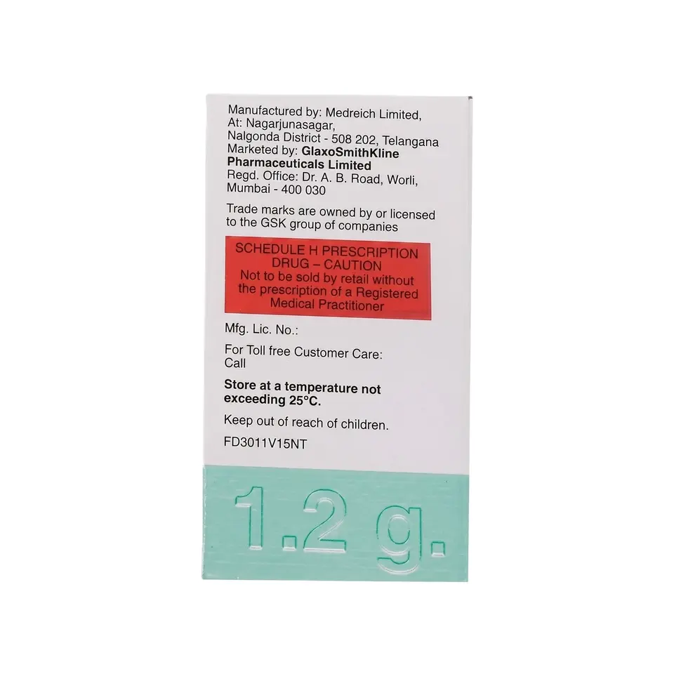 Augmentin 1.2gm Injection left box image