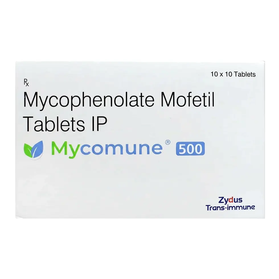 Mycomune 500 mg Tablet front box image