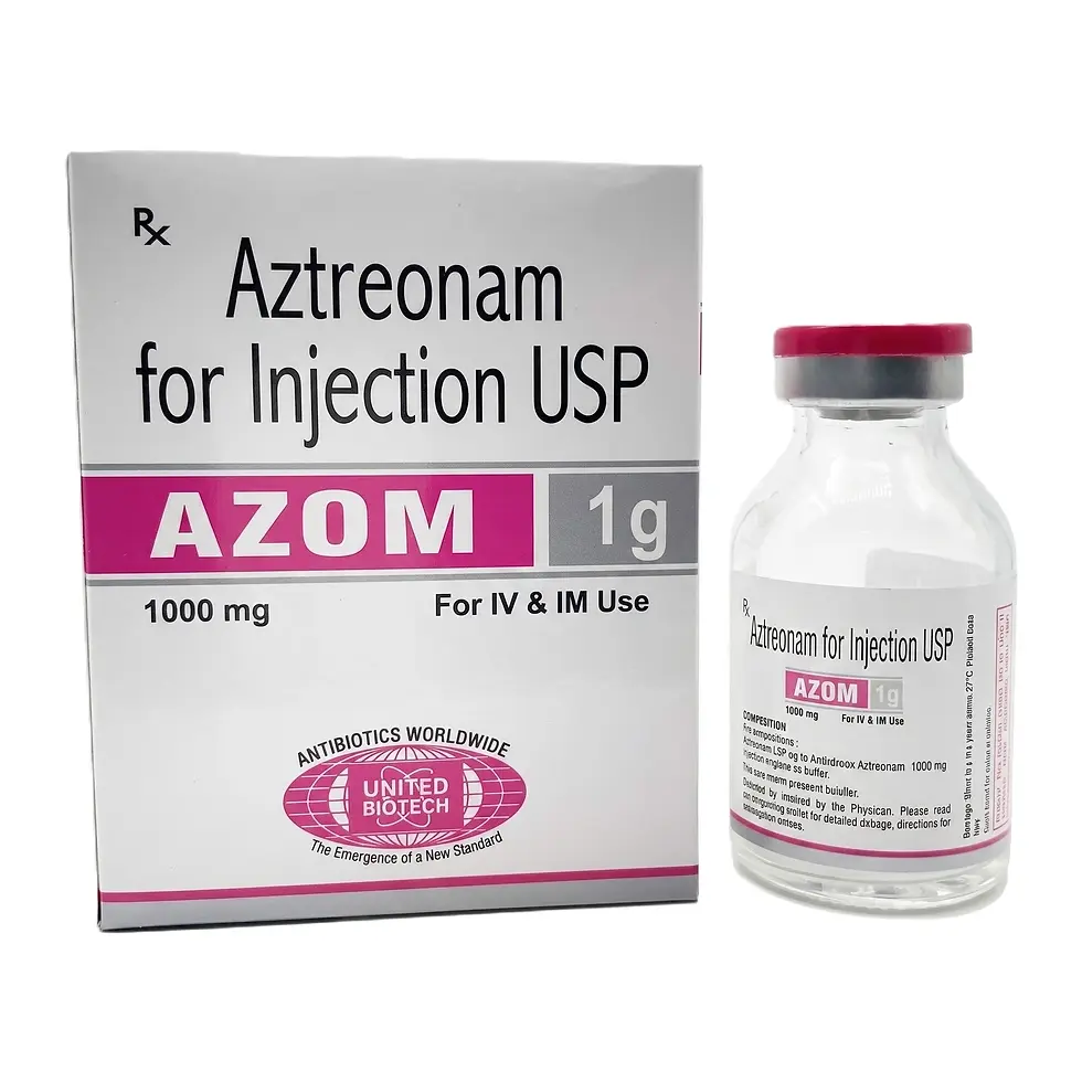 Azom 1gm Injection front vial and box image